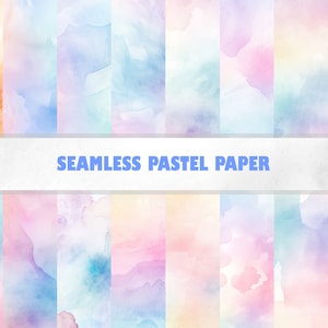16 Pastel Watercolor Digital Paper Gradients Ombre Pack Seamless Soft Tones Backgrounds Scrapbooks Texture Commercial Use JPEGs 300 DPI