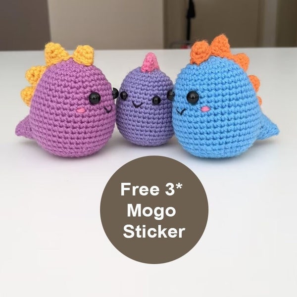 Colourful Cute Mini Dino - Crochet Pattern (Read Description) - Instant Download