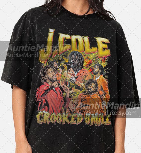 J. Cole Crooked Smile Tee: Bootleg Vintage Rap Shirt - Etsy New Zealand, image size:570x618