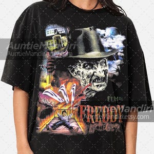 Freddy Krueger Unisex T-Shirt, Limited Vintage Tee - Horror Movie Lover Gift, Halloween Costume, Scary Movie Night Outfit, Retro Graphic