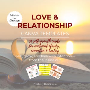 Canva-sjablonen liefde en relatie | Emotioneel welzijn | Zelfgroeikaarten voor vrouwen | Instagram en verhaalgrootte