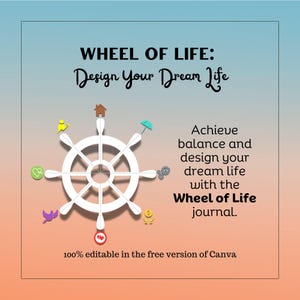 Wheel of Life Journal | 8-Aspect Life Balance Tracker & Goal Planner | Wheel of Life: Design Your Dream Life, Self Improvement, Life Planner