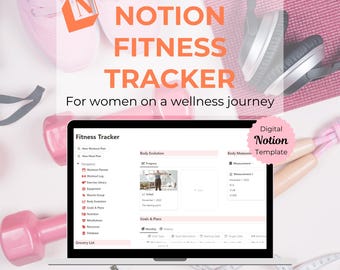 Notion Fitness Tracker Template | Workout Planner, Meal Plan, Health Journal, Wellness & Gym Dashboard