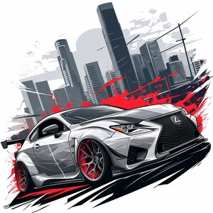Lexus Drifter Car Drift Stance Luxury Sports Car Art Poster Background Wallpaper Printable Digital Download svg png jpg pdf