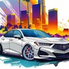 Honda Civic Type R Sport Modified JDM Drifter Sports Car Art Poster ...