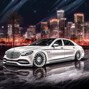 Mercedes Maybach Benz Luxury Car Sports Car Poster Art Background Wallpaper Printable Digital Download svg png jpg pdf