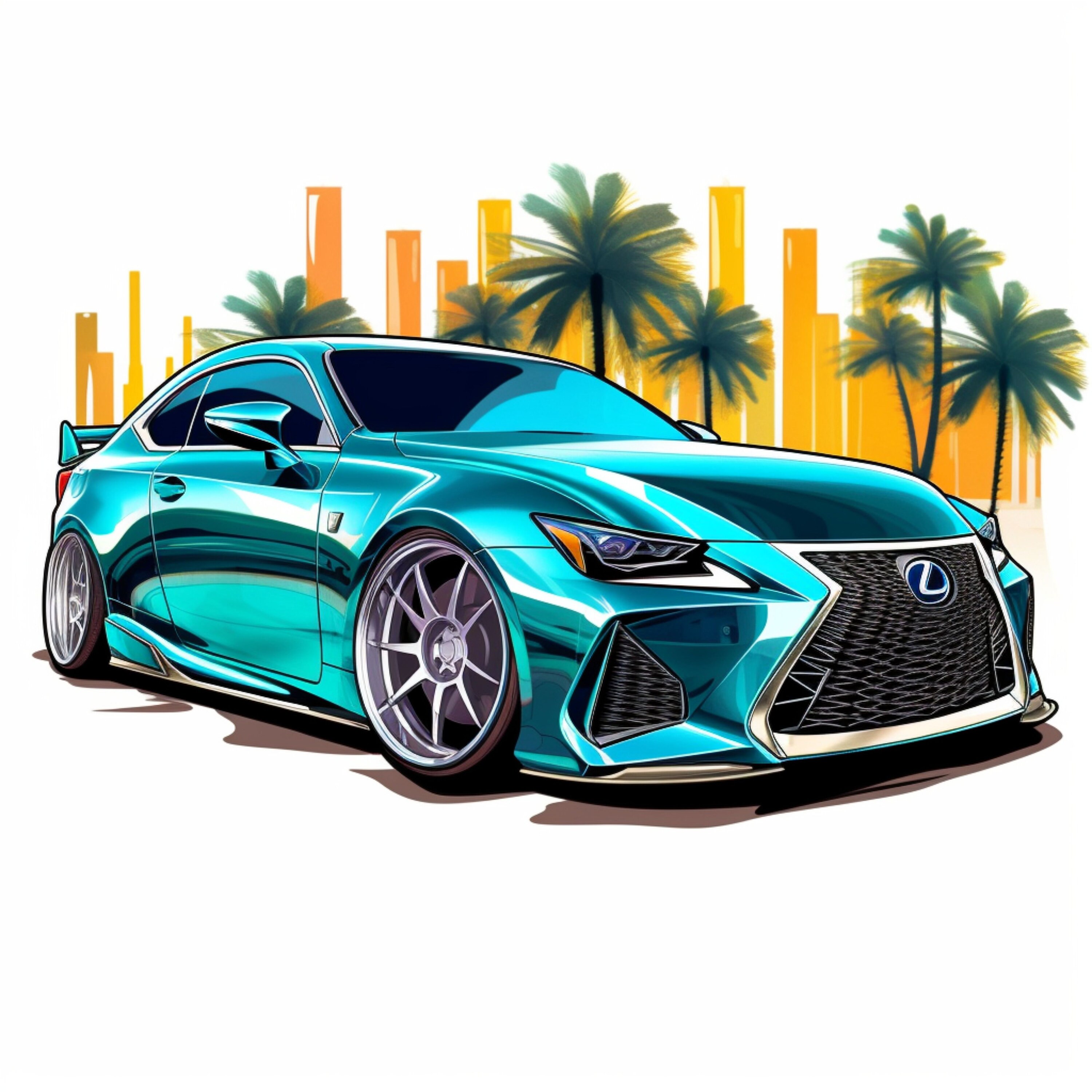 Lexus IS 350 Luxury Car Sports Car Poster Art Background Etsy