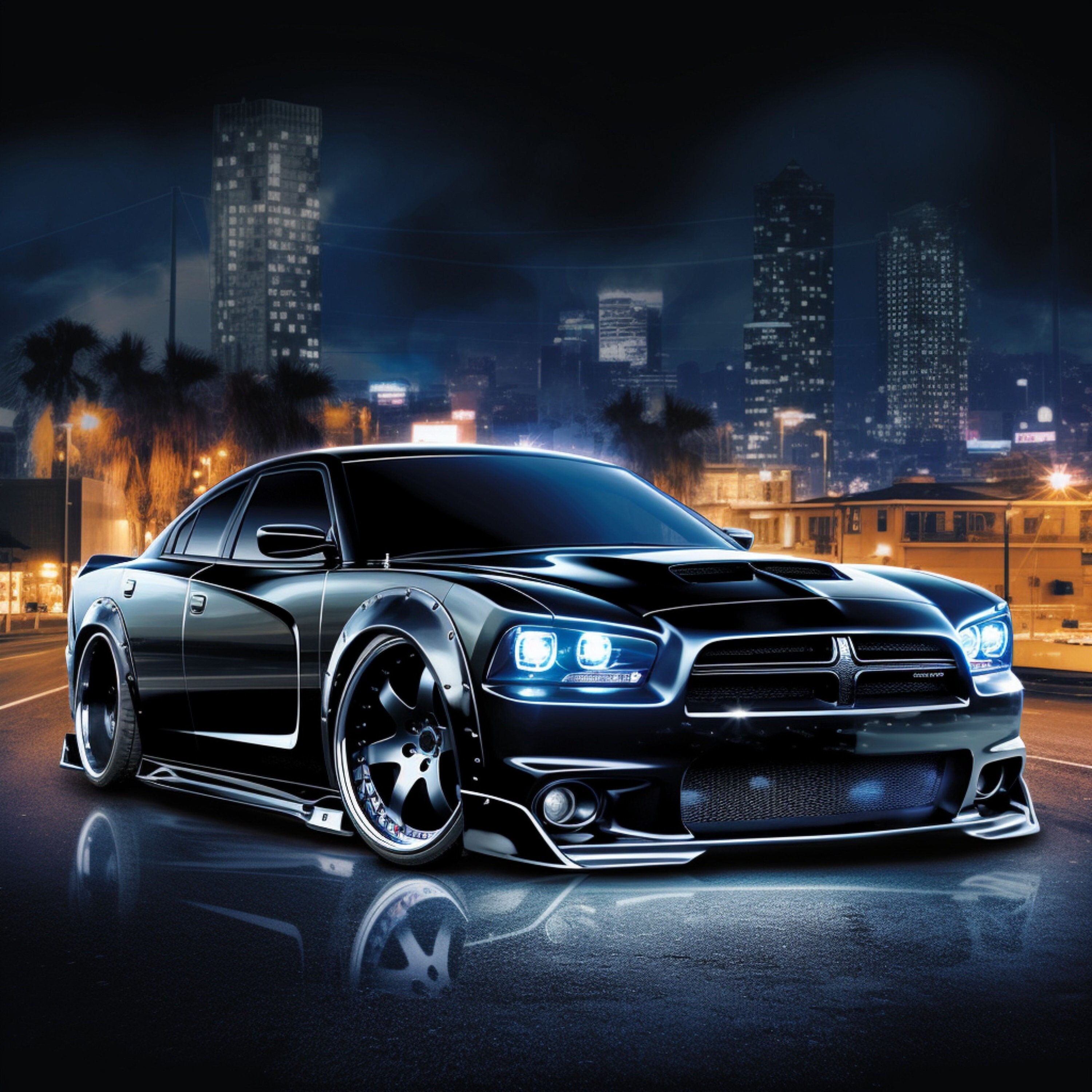 Dodge Charger SRT Fast X Car Poster Art Background Wallpaper Printable