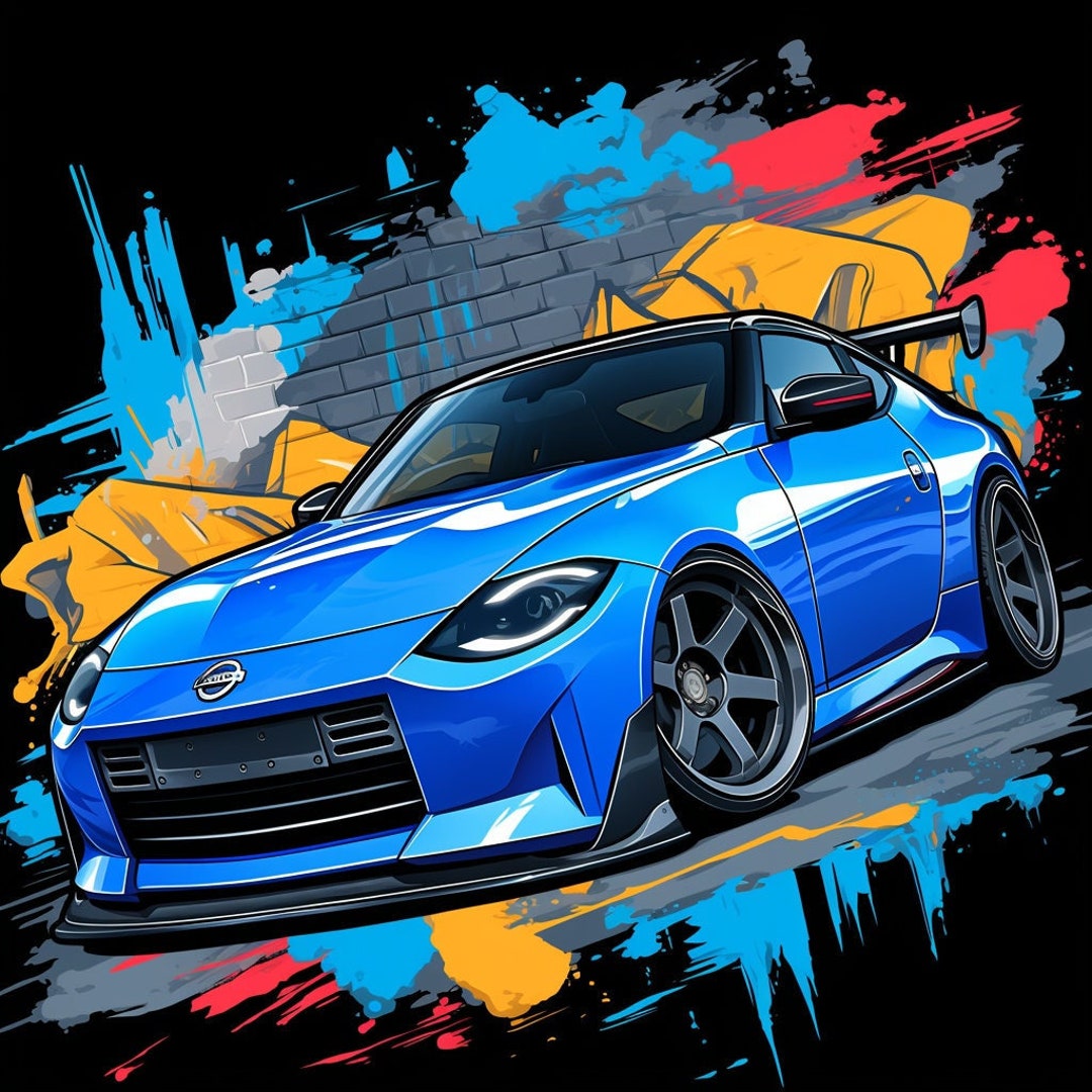 Blue Nissan Z 350z 370z Nismo Drifter Luxury Sports Car Poster