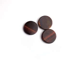 Red Tiger Eye Round Flat Top Straight Side (FTSS) Both Side Polished Size 18 MM 20 Pcs Weight 227 Cts