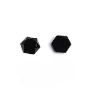 Natural Black Onyx Hexagon Faceted Both Side Polished Size 15 mm 20 Pcs Weight 154 Cts