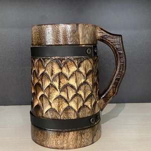 Prancing Pony Mug. Lord Rings Gift. The Prancing Pony Wooden Hobbit Mug. Frodo Tankard. Beer Mug Gift. Beer Tankard Handmade Wooden Stein Prancing