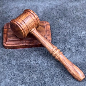 Custom Engraved Wooden Gavel and Sound Block Set: Lawyer Gift