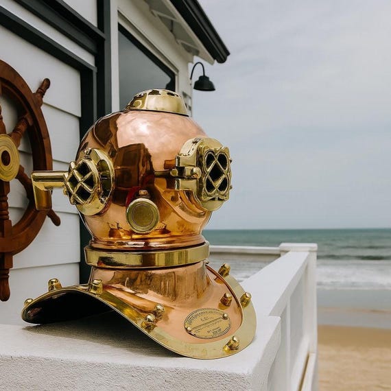 Vintage Mini Diving Helmet U.S.Navy Mark IV Deep Sea Divers Helmet