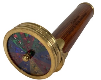 Vintage Corki Weeks Brass Kaleidoscope, Wooden Handmade Tube Working  Kaleidoscope Home & Table Decor