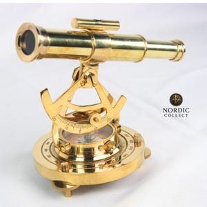 Messing Alidade Teleskop Kompass: Vintage Nautisches Dekor Geschenk