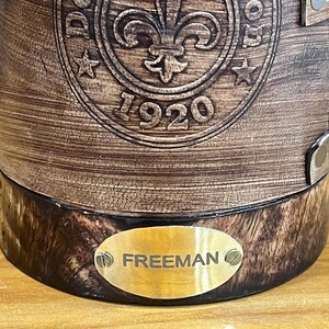 Personalized logo with name brass wood beer mug