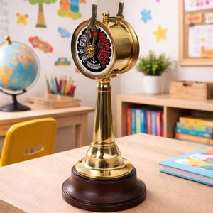 Vintage Maritime Brass Ship Engine Telegraph – Functional Nautical Decor, Marine Collectible, Steampunk Office