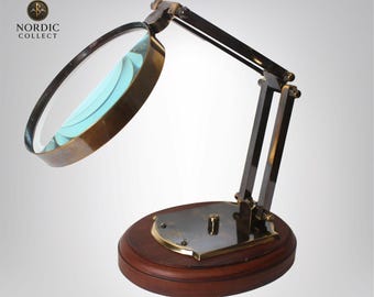 Lente D'ingrandimento Pieghevole Antica Inglese In Ottone - Foto 5