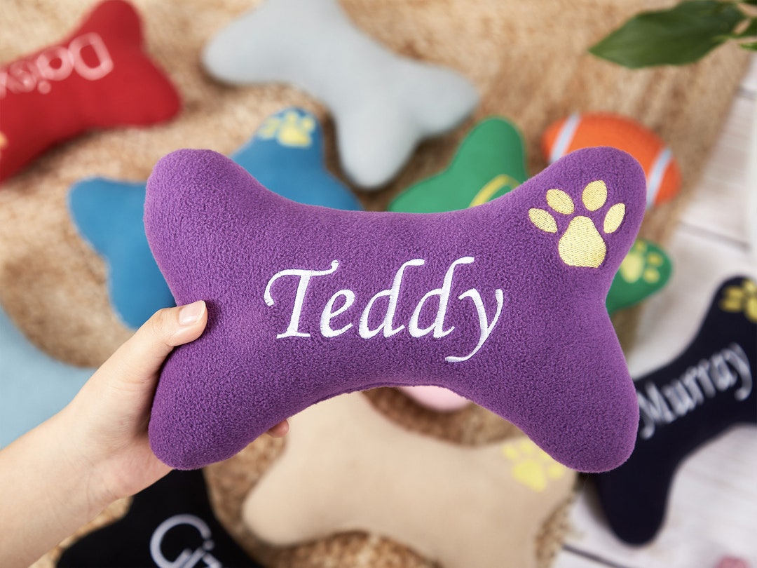 Personalized Dog Bone Toy Custom Dog Toy Embroidered Dog Toy Etsy