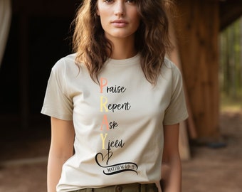 Pray, Repent, Inspirational Tshirt, Faith Shirts, Bible Shirts, Religious Gifts, Waymaker Shirt, Christian Apparel, Religious T-shirt, God