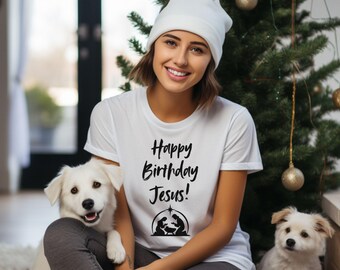 Happy Birthday Jesus Unisex Tee: Christian Christmas Shirt