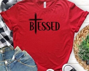 Blessed Cross T-Shirt: Inspirational Christian Apparel