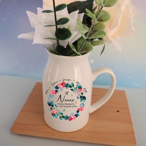 Custom If Nanas Were Flowers Vase, Mother's Day Gifts, Birth Month Flower Vase,Birthday Gift For Mom Nana,Personalized Grandmas Ceramic Vase image 6
