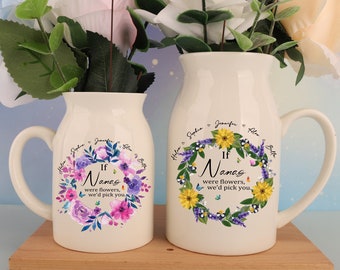 Custom If Nanas Were Flowers Vase, Mother's Day Gifts, Birth Month Flower Vase,Birthday Gift For Mom Nana,Personalized Grandmas Ceramic Vase