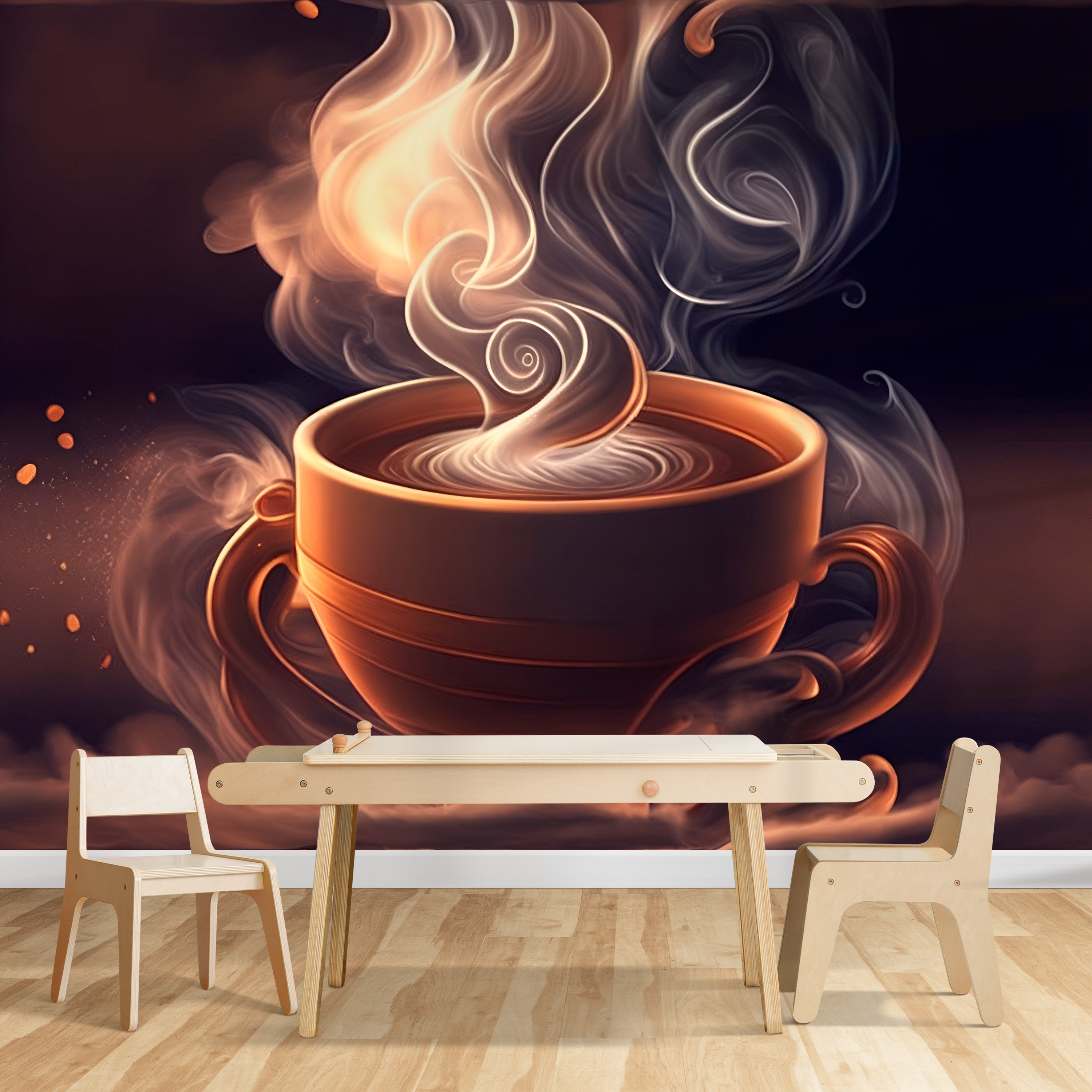 Coffee Illustration Wallpaper for Cafe and Restaurant Walls Modern 3D