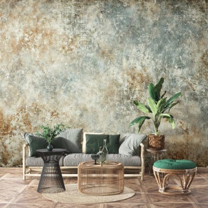 Vintage Plaster Textured Wallpaper, Minimal Living Room and Bedroom Mural Decal, Luxury Concrete Walls Wallpaper, Retro Stucco Wallpaper