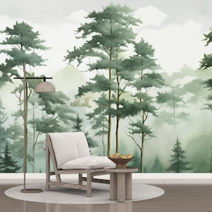 Palm Trees Wallpaper, Removable Mural Decor for Living Room Bedroom and Office, Peel and Stick, Exotic Wallpaper