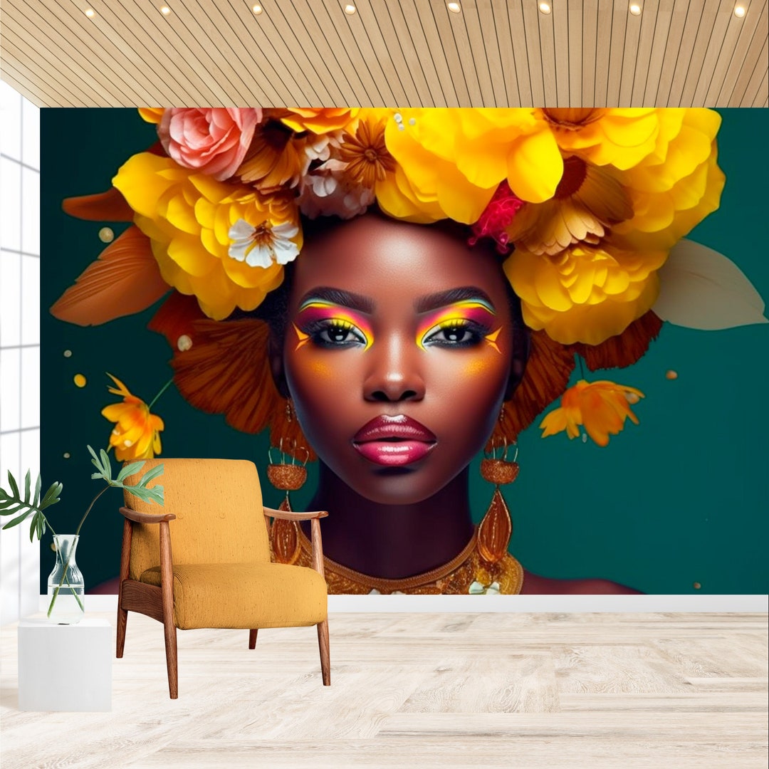 Woman Peel and Stick Wallpaper for Beauty Salon Decor Self Adhesive