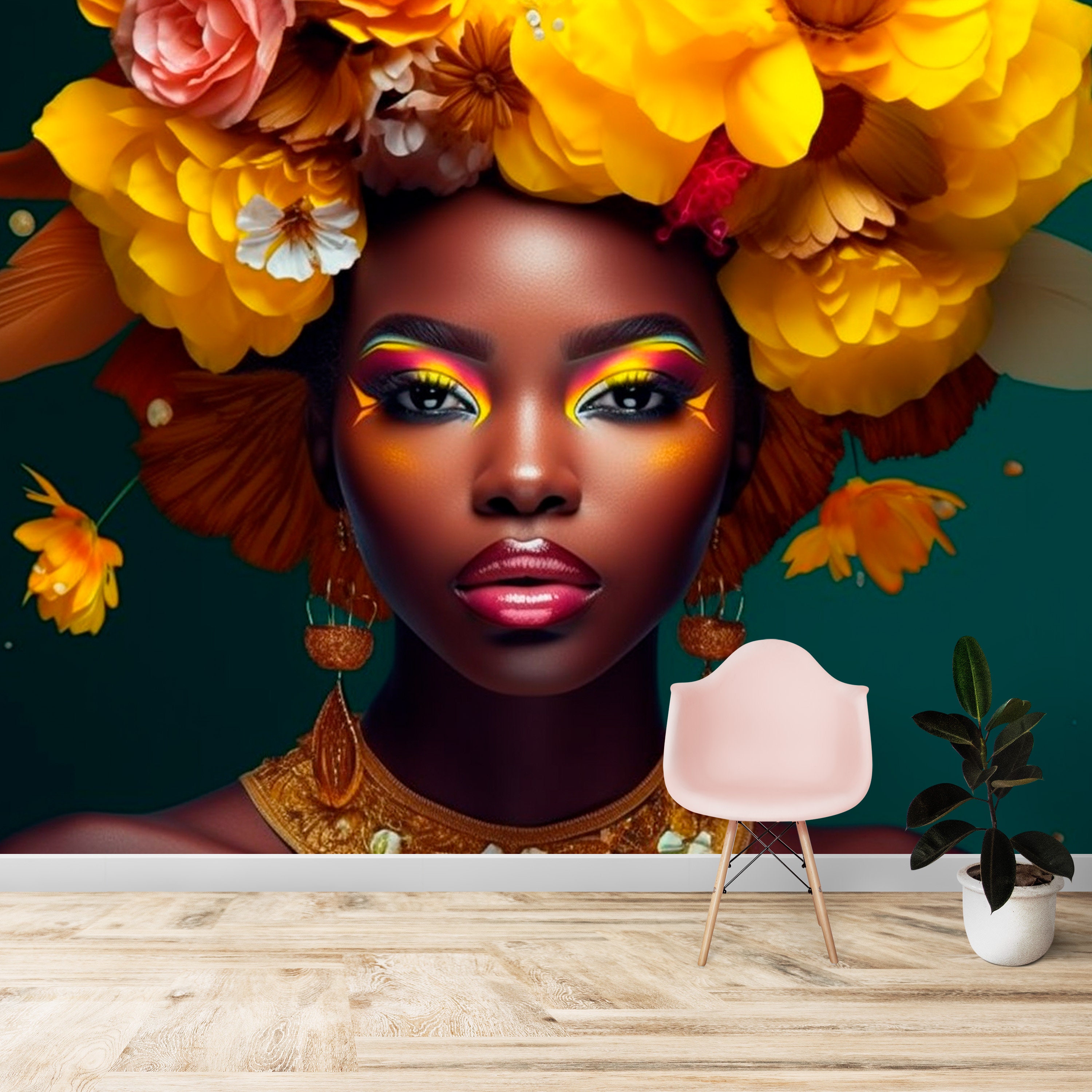 Woman Peel and Stick Wallpaper for Beauty Salon Decor Self Adhesive