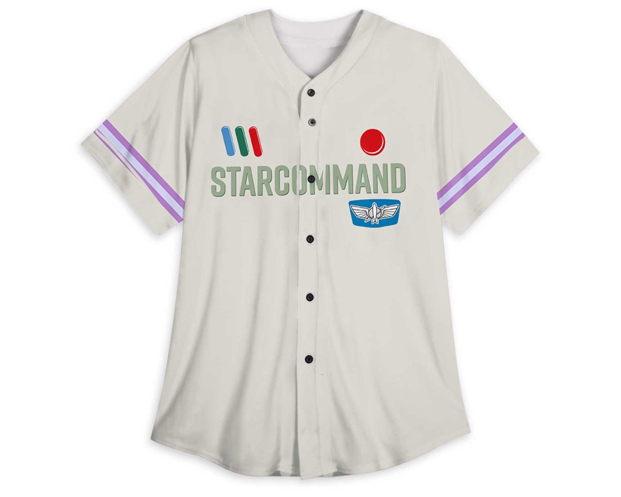 Discover Our Universe Disney Toy Story Buzz Lightyear Star Command Baseball Jersey Shirt