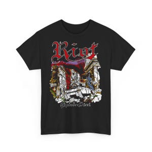 New Dtg/dtf Printed T-shirt - RIOT - Thundersteel- Size- S,M