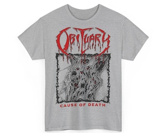 OBITUARY cause of death vintage design tshirt