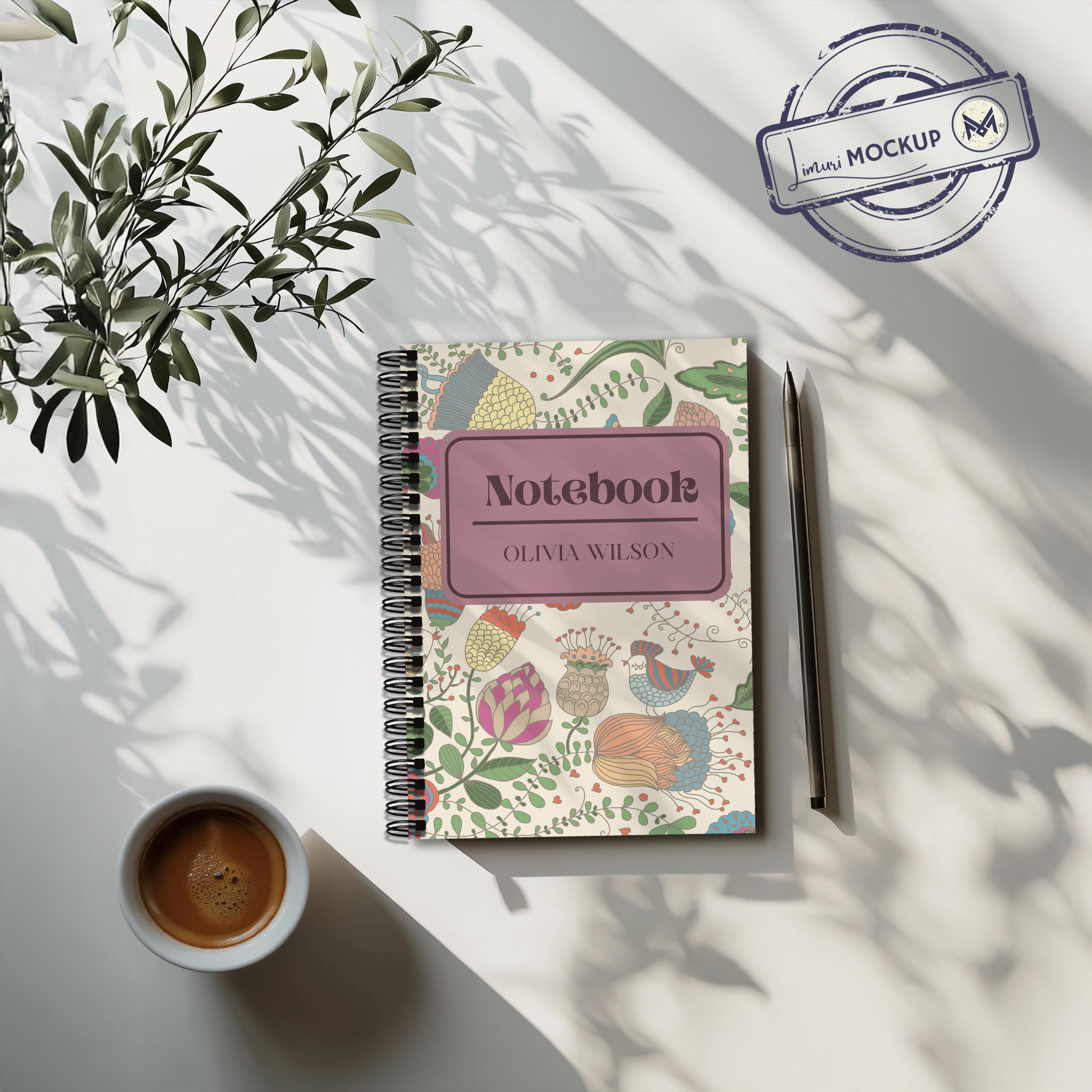 Spiral Notebook Mockup With Transparent Overlay (PNG) - Etsy