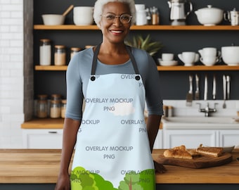 AOP Apron Mockup with Transparent Overlay - Canva Compatible (PNG)