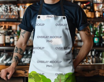 AOP Apron Mockup – Transparent Overlay, Canva Compatible (PNG)
