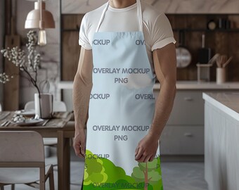 AOP Apron Mockup - Transparent Overlay, Canva Compatible (PNG)