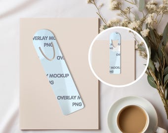 Lesezeichen Mockup Bundle - 2x PNG Overlay Mockup - Präsentieren Sie Ihre Designs mit Stil