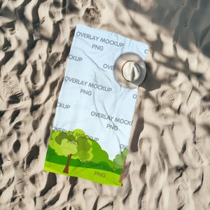 Modelo de mockup de toalha de praia - Impressão sob demanda - Mockup de sobreposição - Mockup de toalha de banho