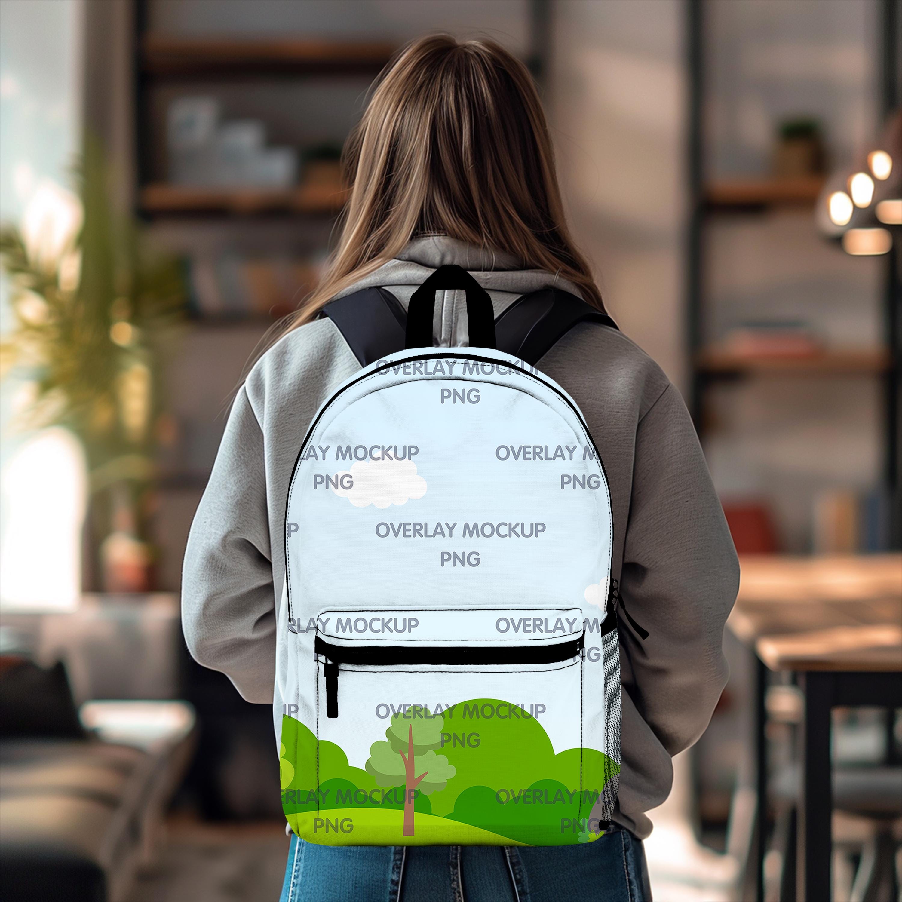 Customizable Backpack Mockup for Print on Demand | Canva Compatible Overlay Design