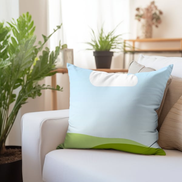 Spun Polyester Square Pillow Mockup - Transparent Overlay - Perfect for POD Sellers!