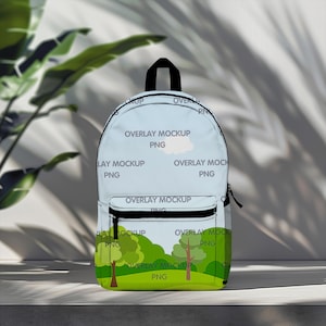 Personalisierbar Rucksack Mockup für Print on Demand | Canva Kompatibles Overlay Design