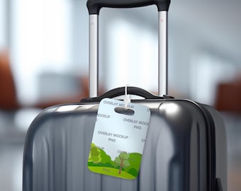 Luggage Tag Mockup - Canva Compatible Name Tag (PNG)
