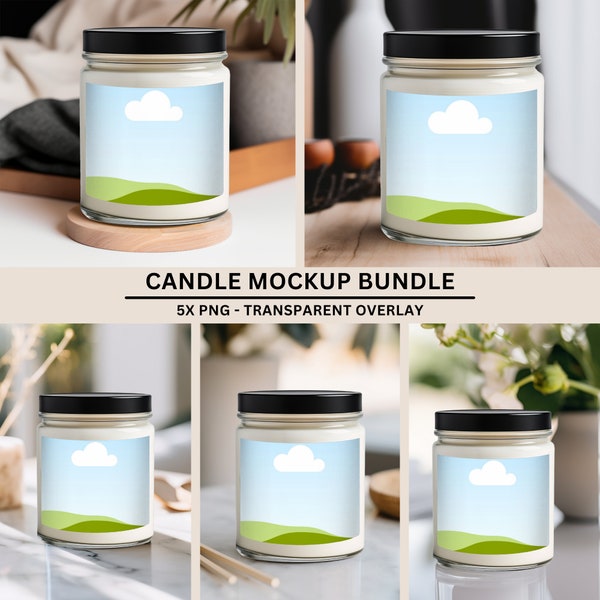 Blank Scented Candle Mock Up Bundle, Soy Candle Mockup, Candle mock-up, Candle Mockup Canva compatible, unique holiday gift,