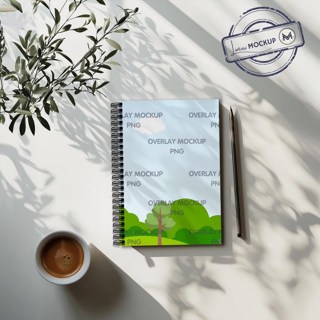 Spiral Notebook Mockup With Transparent Overlay (PNG) - Etsy