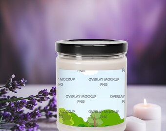 Scented Soy Candle Mockup, Candle Label Design (PNG File)